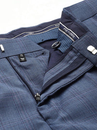 Park Avenue Checked Single-Breasted Formal Blazer With Trouser