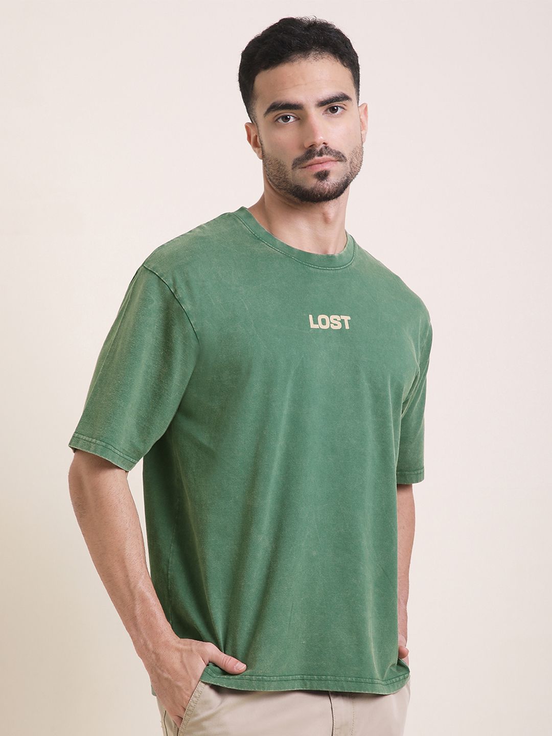 Difference Of Opinion Men Oversized Acid Wash Printed Tshirt