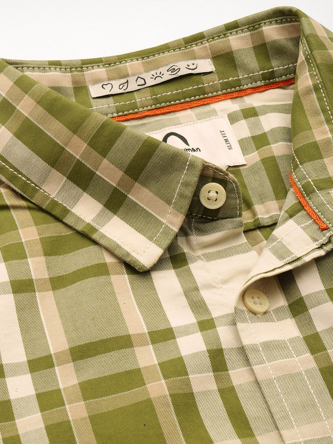 Being Human Slim Fit Checked Pure Cotton Casual Shirt
