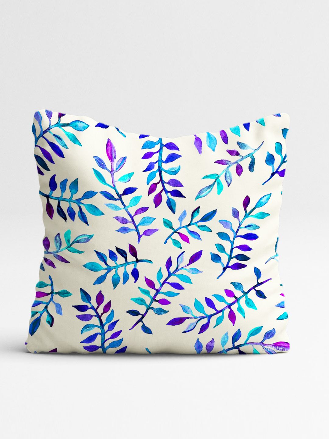 STITCHNEST Pack Of 5 Blue Floral Printed Square Cushion Covers