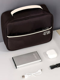 Cortina Brown & White Electronics Accessories Travel Organizer Bag