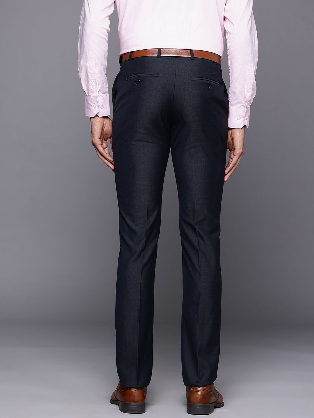 Raymond Men Checked Slim Fit Trousers