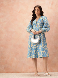 all about you Floral Print Pure Cotton A-Line Midi Dress