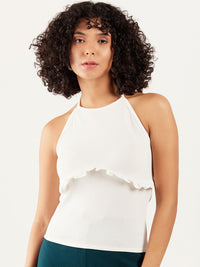 Athena Halter Neck Ruffles Regular Top