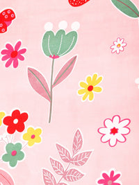 BOMBAY DYEING Vista Red & Green Floral Microfiber 144 TC Queen Bedsheet & 2 Pillow Covers