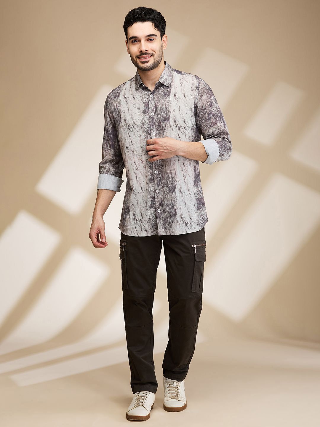 Being Human Men Slim Fit Opaque Printed Casual Shirt