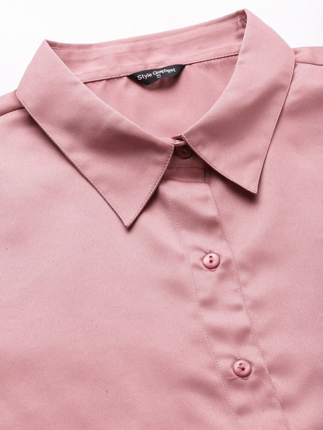 Gaya Satin Finish Satin Menyebarkan Kolar Formal Shirt