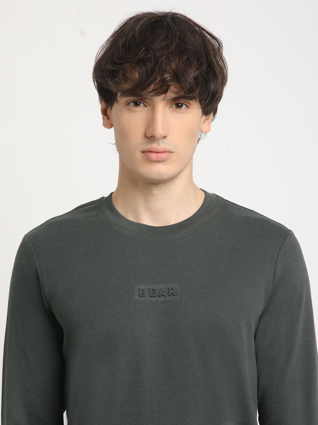 THE BEAR HOUSE Men's Crew Neck Full sleeve Solid T-shirt