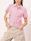 DressBerry Edgy Elegance Pinstripes Short Sleeve Shirt