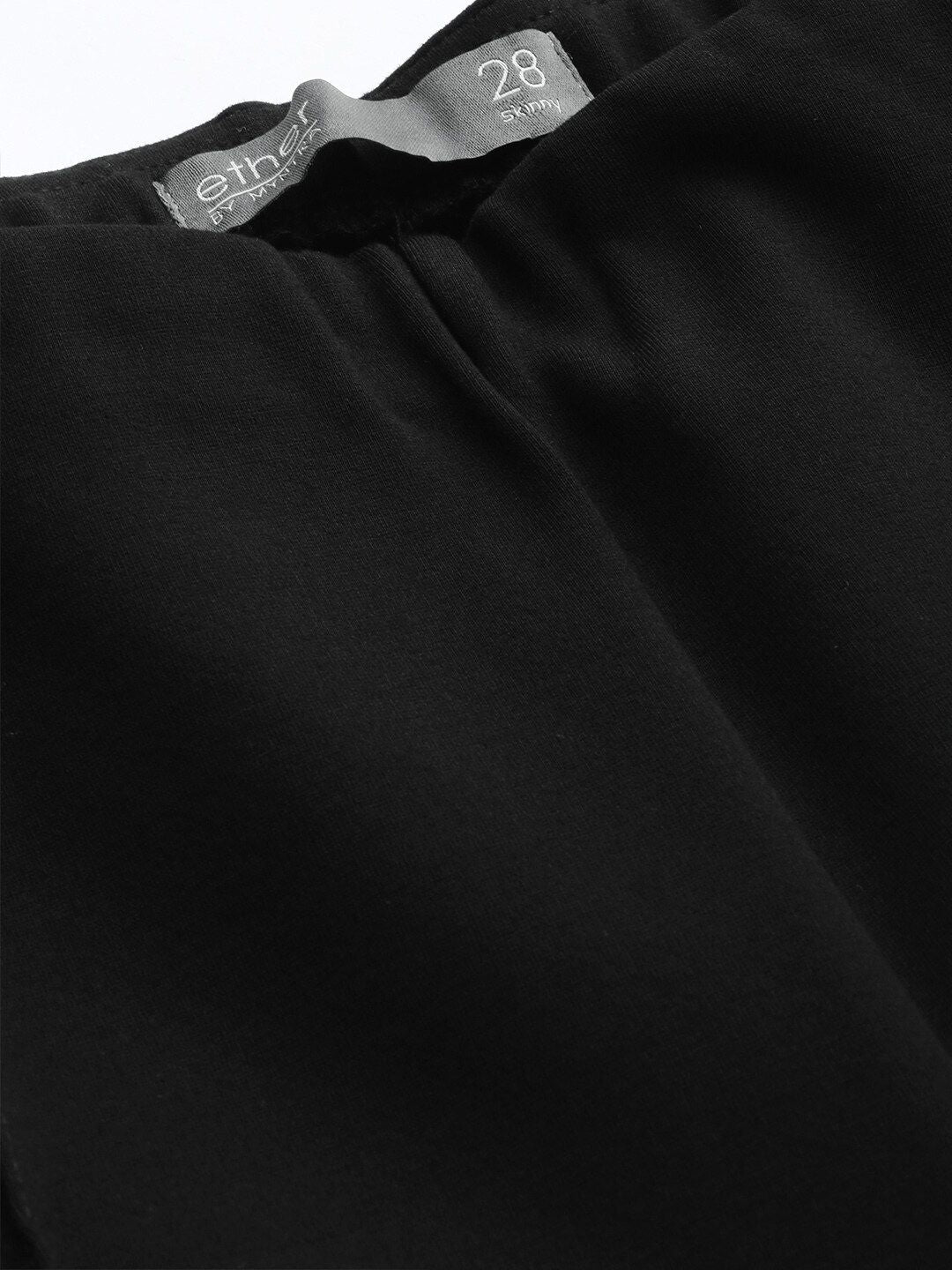 ether Women Black Solid Skinny Fit Treggings