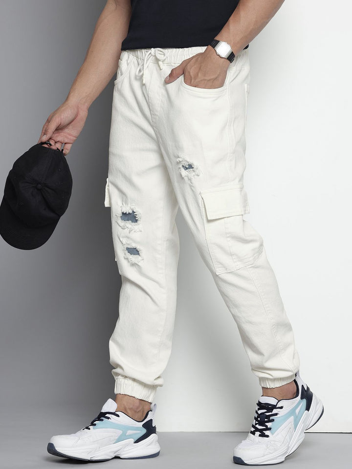 The Indian Garage Co. Men Distressed Stretchable Jogger Jeans