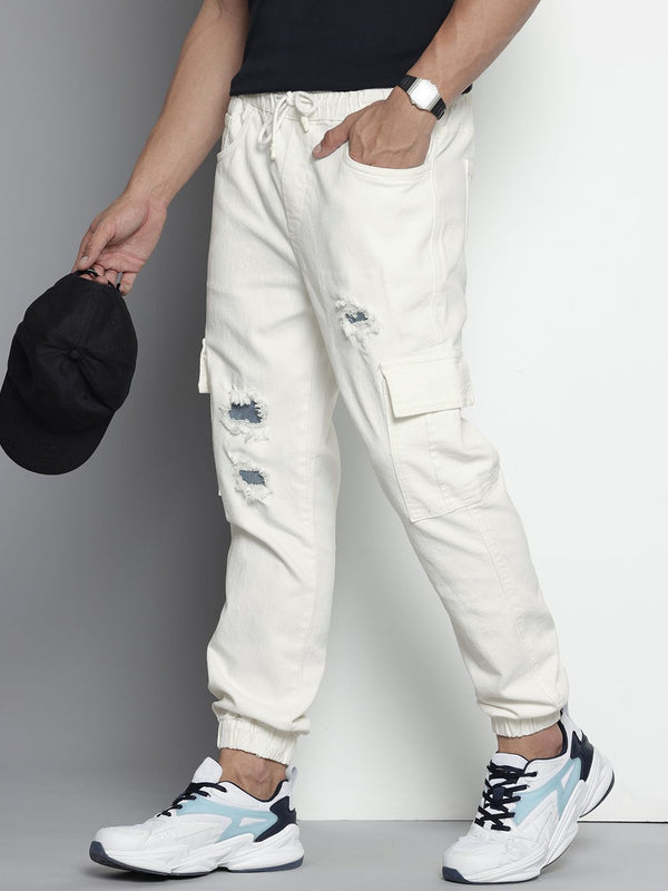 The Indian Garage Co. Men Distressed Stretchable Jogger Jeans