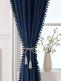 STITCHNEST Blue 2 Pieces Velvet Black Out Window Curtains