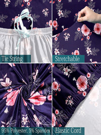 Cortina Navy Blue Floral Printed Single-Seater Sofa Cover
