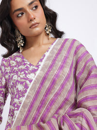 Anouk Women Indie Floral Printed Kurta with Trousers & Dupatta