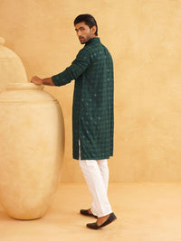 SOJANYA Kolar Mandarin Sulam Lengan Panjang Kurta Lurus