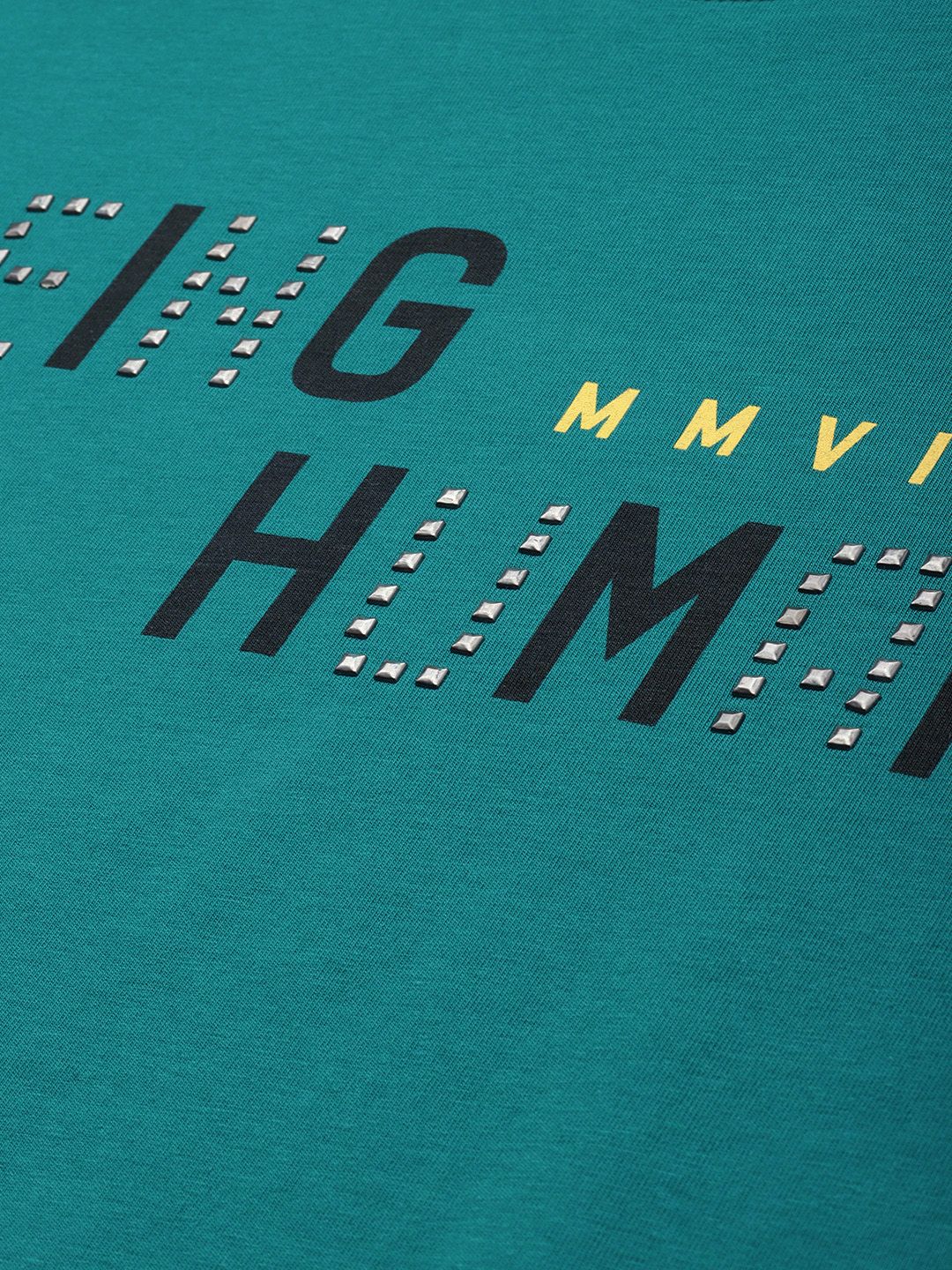 Being Human Men Typography Print With Embellishment T-shirt