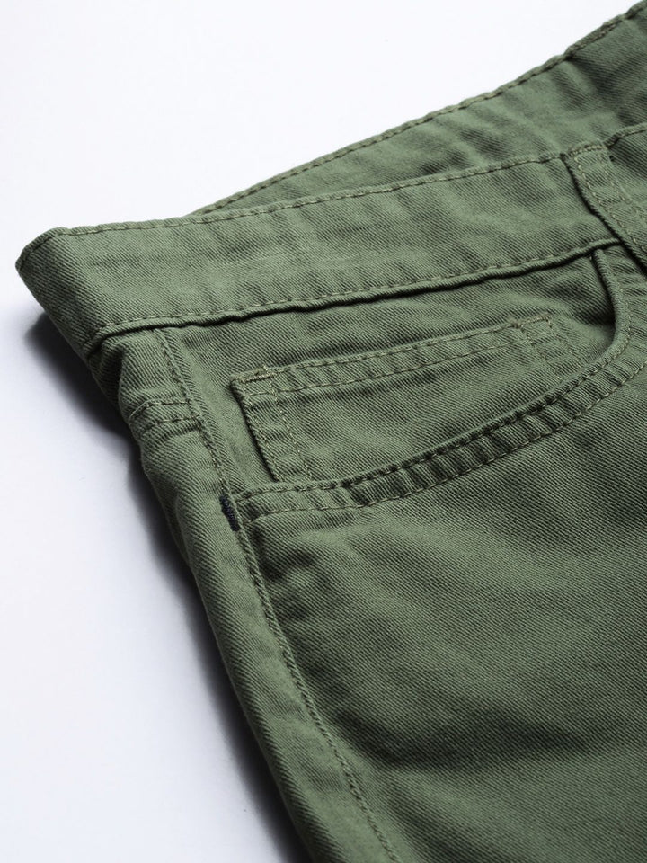The Indian Garage Co Men Green Slim Fit Chino Shorts