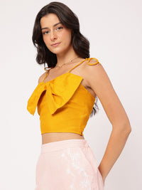DressBerry Flirty & Fabulous Bow Detail Shoulder Straps Crop Top
