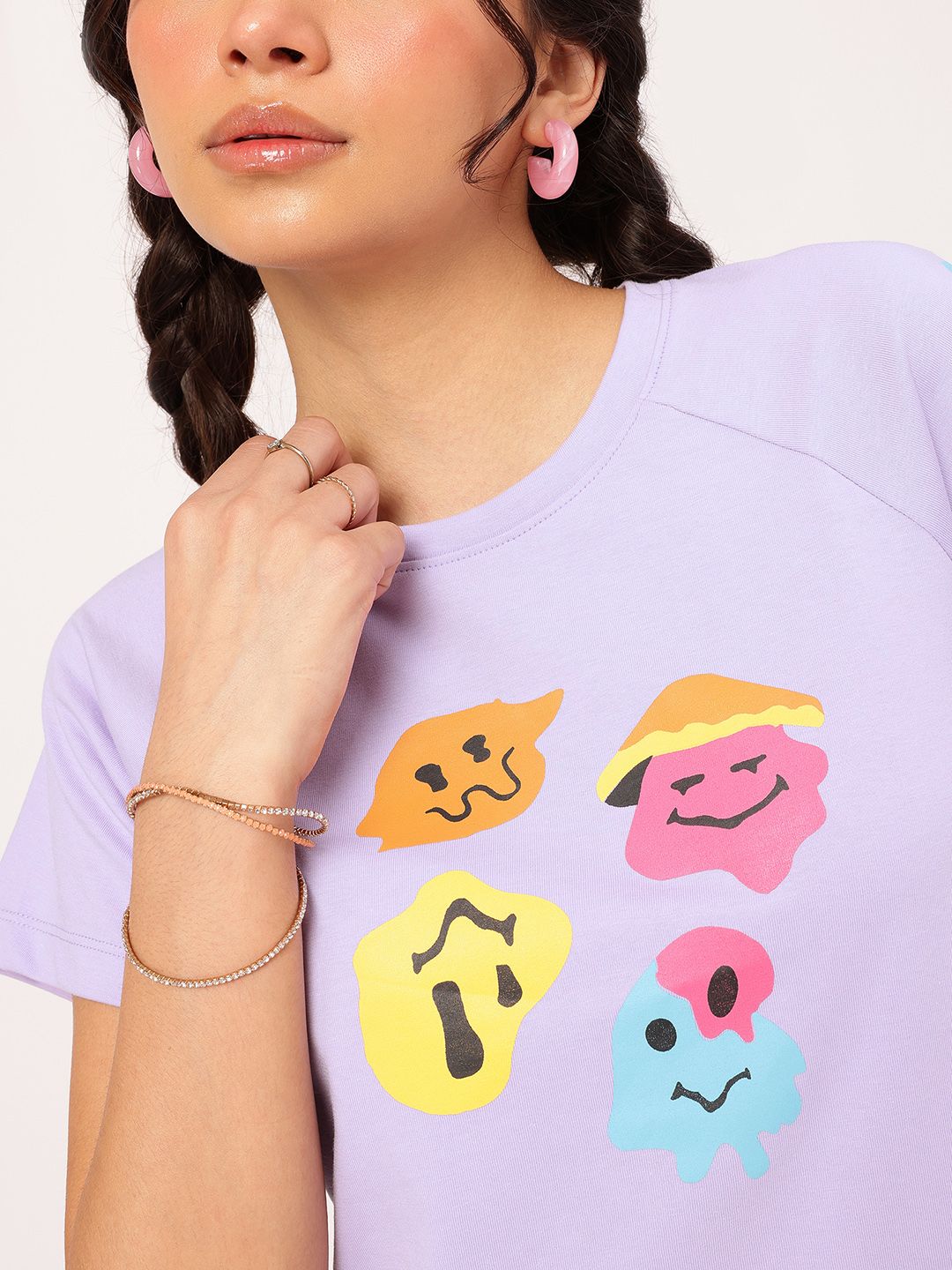 DressBerry Graphic Groove Printed Crop T-shirt