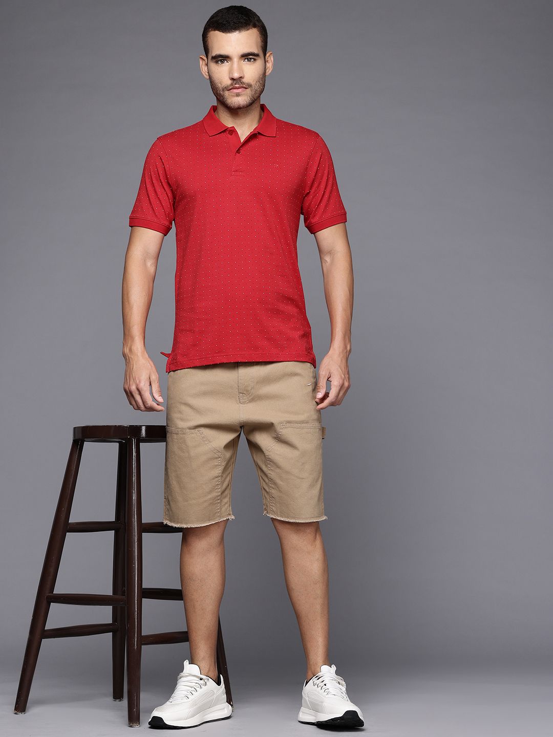 Raymond Slim Modern Fit Printed Polo Collar Pure Cotton T-shirt