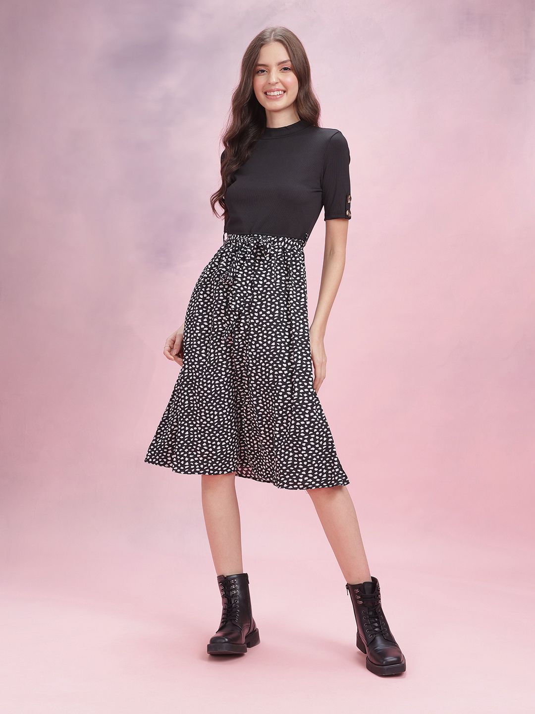 DressBerry Abstract Printed A-Line Dress