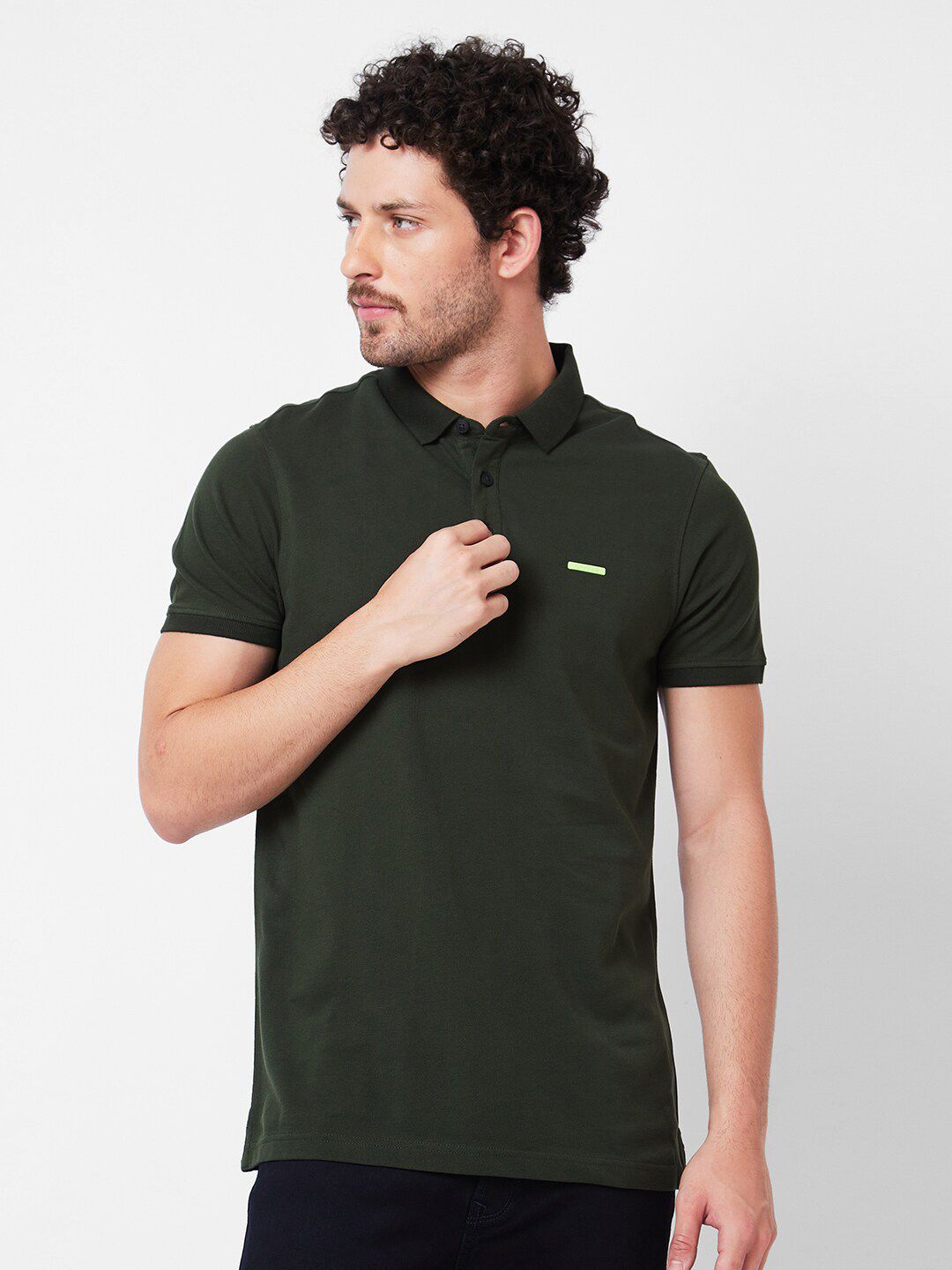 SPYKAR Polo Collar Cotton Slim Fit T-shirt