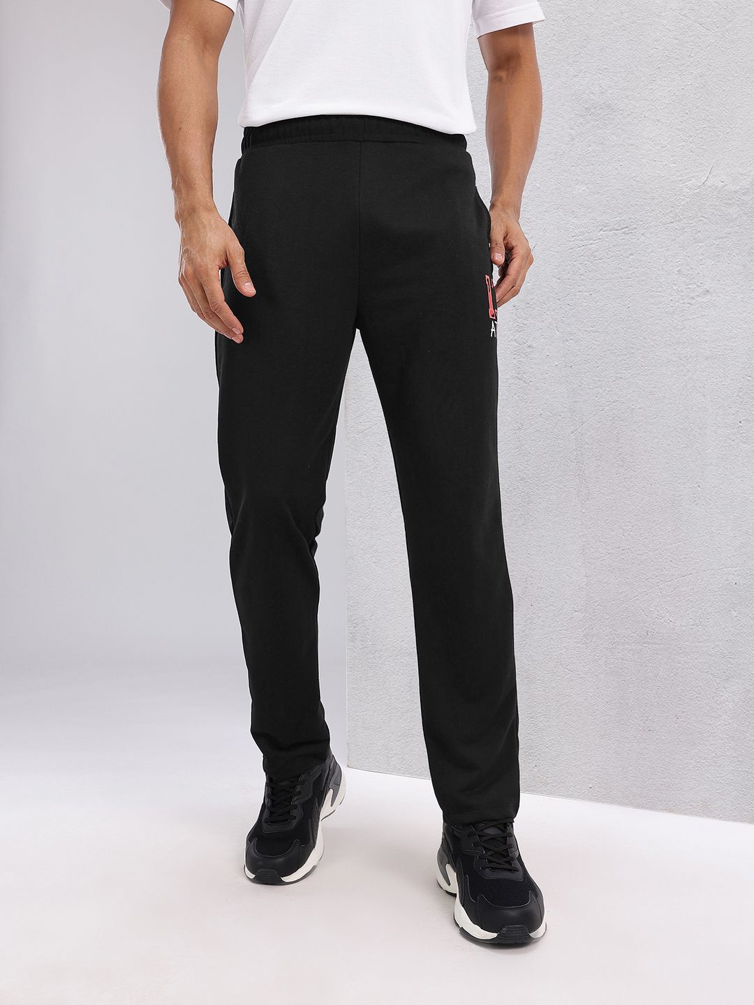 HRX by Hrithik Roshan Men Typography Printed Detail Mid-Rise Lifestyle Track Pants