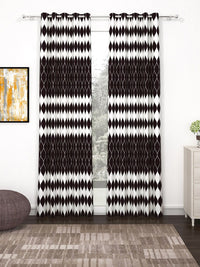 Story@home Nature Black & White 2 Pieces Geometric Printed Door Curtains
