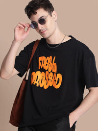 Bene Kleed Men Typography Printed Drop-Shoulder Sleeves T-shirt