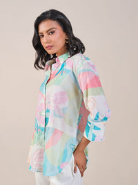 AND Shirt Style Printed Cotton Top
