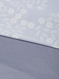 SASSAFRAS Blue & Off-White Floral Print Empire Dress