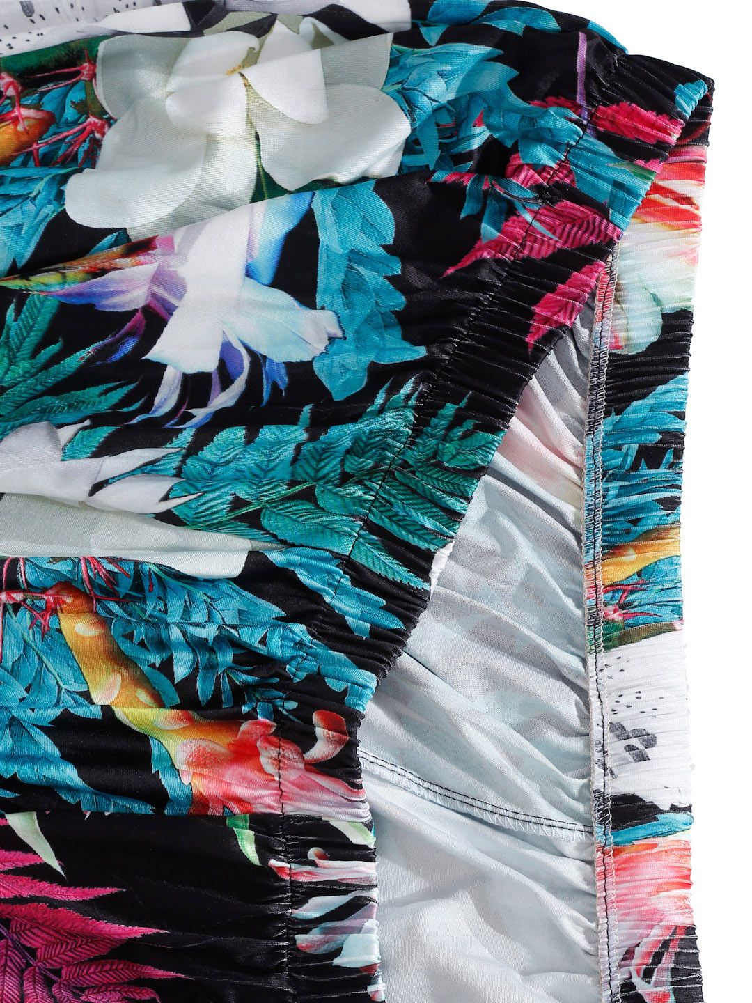 Cortina Teal Blue & Pink Floral Printed 3-Seater Sofa Cover
