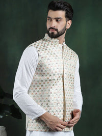 SOJANYA Jaket Tenun Nehru Lelaki Sulam