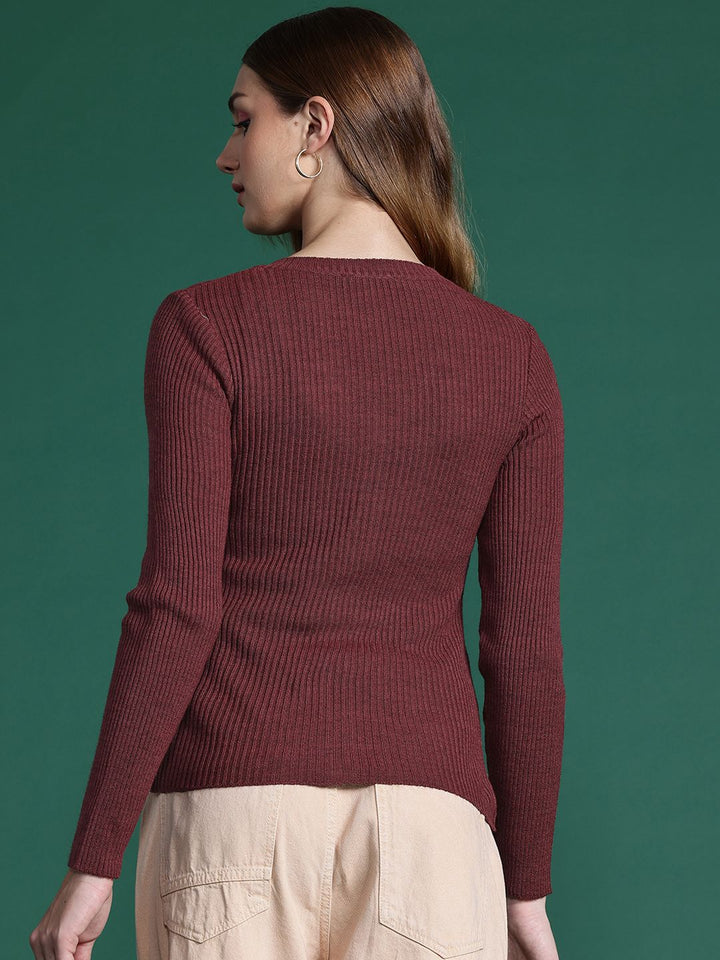 DressBerry Women Ribbed Acrylic Cardigan