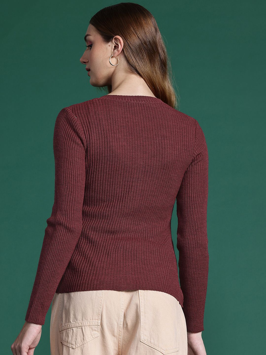 DressBerry Women Ribbed Acrylic Cardigan