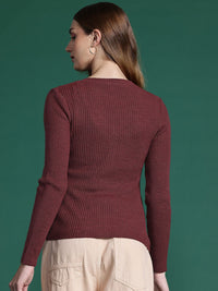 DressBerry Women Ribbed Acrylic Cardigan