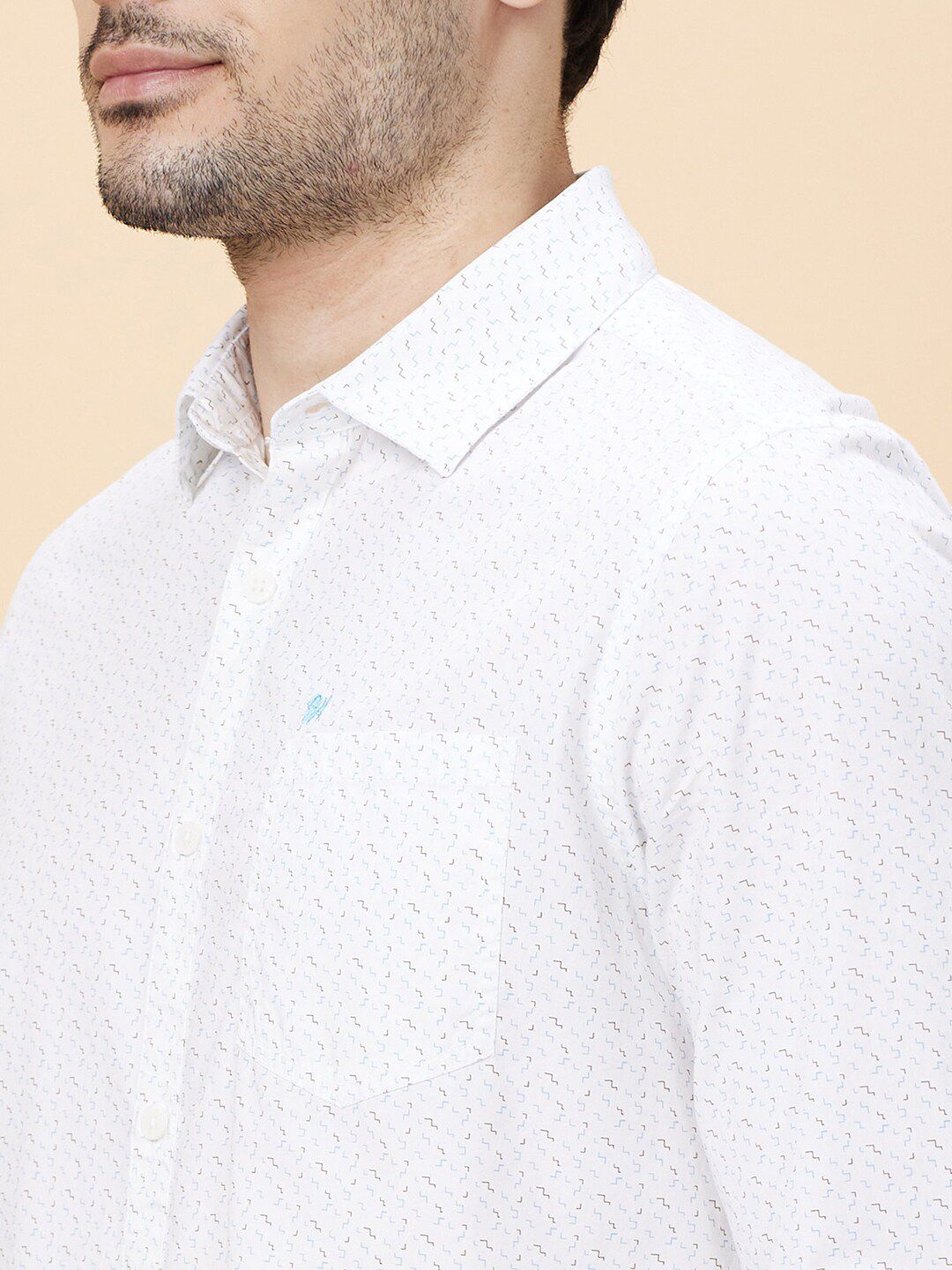 Being Human Micro Ditsy Printed Cotton Slim Fit Casual Shirt