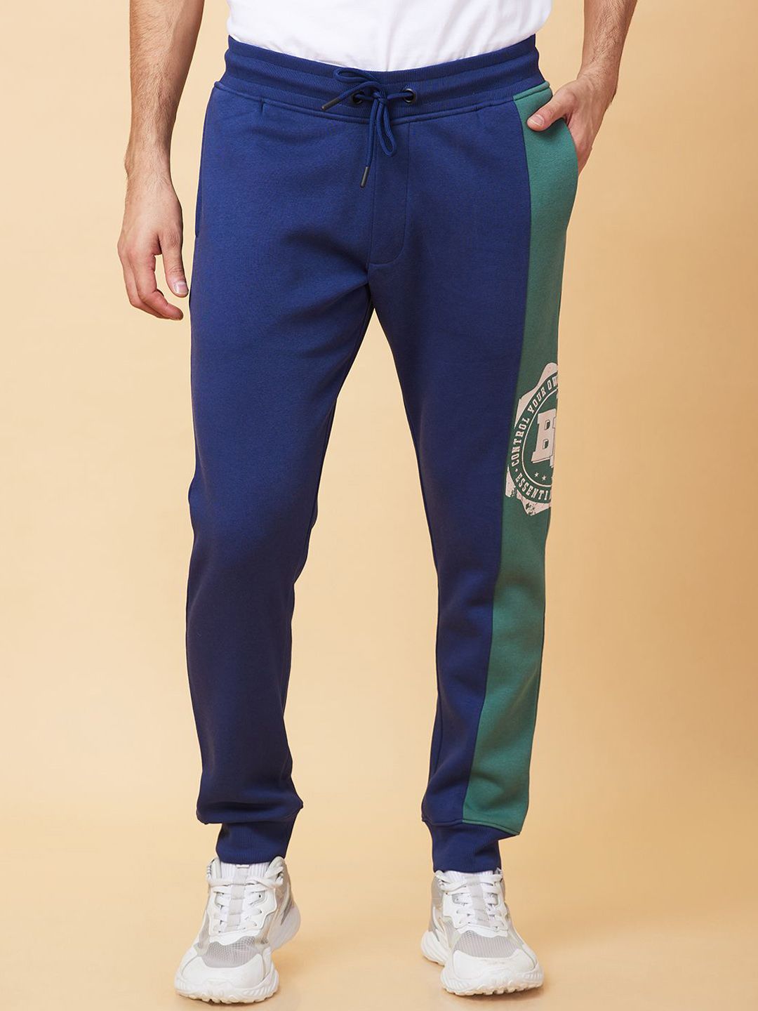 Being Human Men Colorblocked Mid Rise Joggers