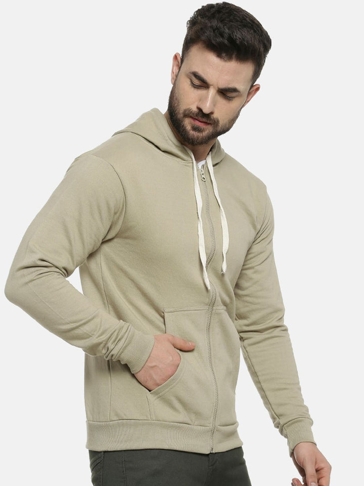 Kampus sutra lelaki zaitun hijau sweatshirt pepejal