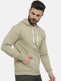Kampus sutra lelaki zaitun hijau sweatshirt pepejal
