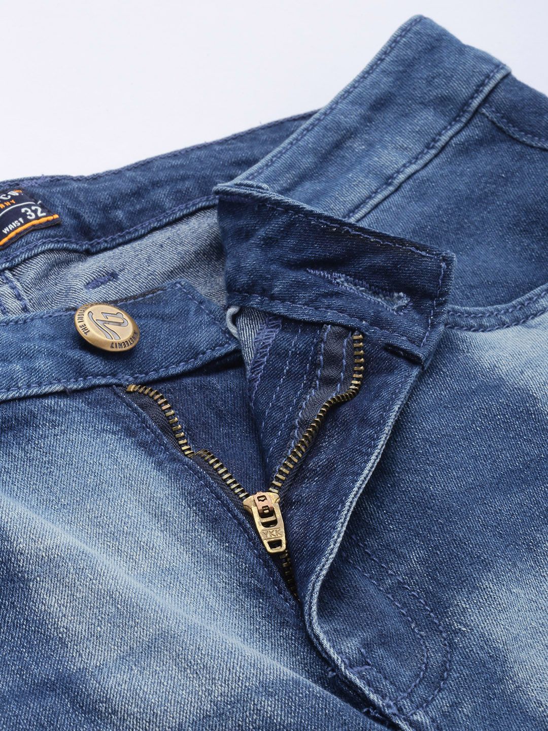 The Indian Garage Co Slim Fit Low Distress Heavy Fade Bleached Stretchable Jeans