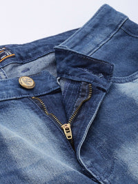 The Indian Garage Co Slim Fit Low Distress Heavy Fade Bleached Stretchable Jeans