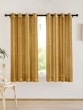 URBAN SPACE Mustard 2 Pieces Striped Sheer Window Curtains
