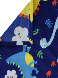 KLOTTHE Navy Blue & Yellow Graphic 300 TC King Bedsheet with 2 Pillow Covers