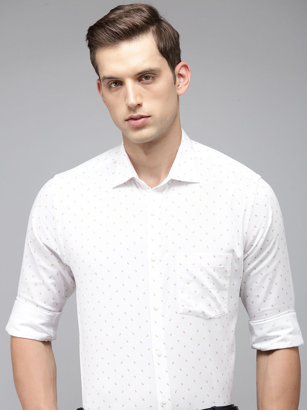 Park Avenue Men Pure Cotton Slim Fit Printed Formal Shirt