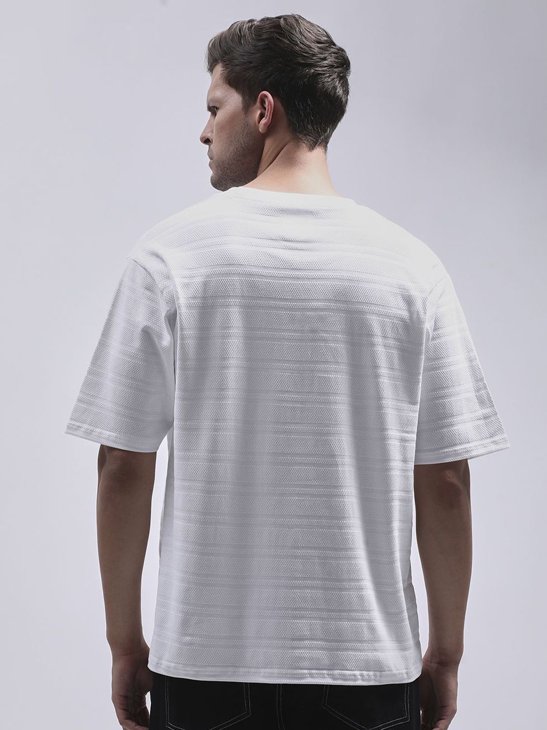 DILLINGER Men Round Neck Solid Oversized Pure Cotton T-shirt