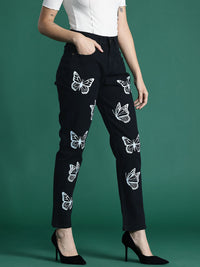 DressBerry Women Boyfriend Fit Printed Stretchable Jeans