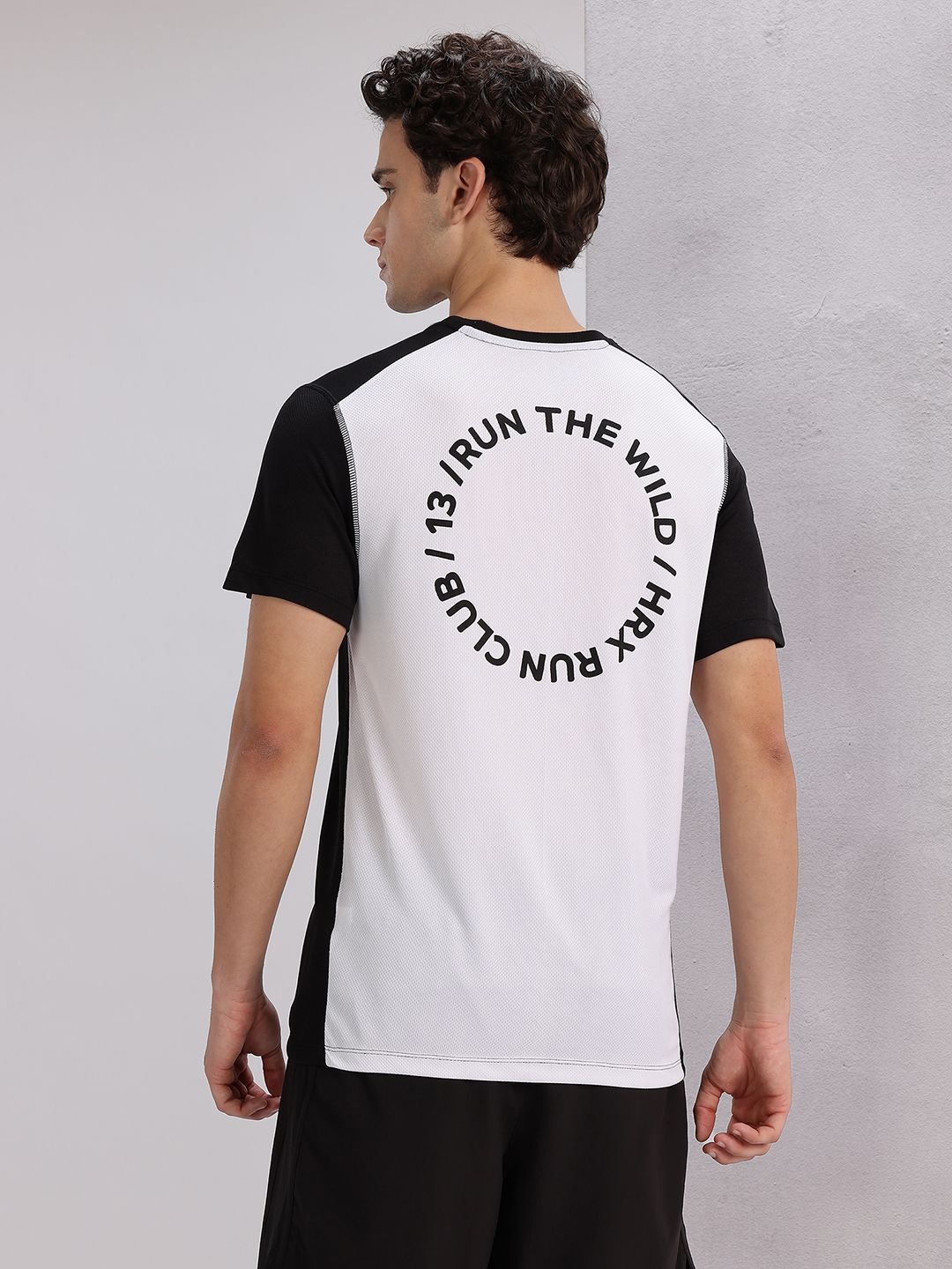 HRX by Hrithik Roshan Printed Colourblocked Perforated Rapid-Dry Running T-shirt