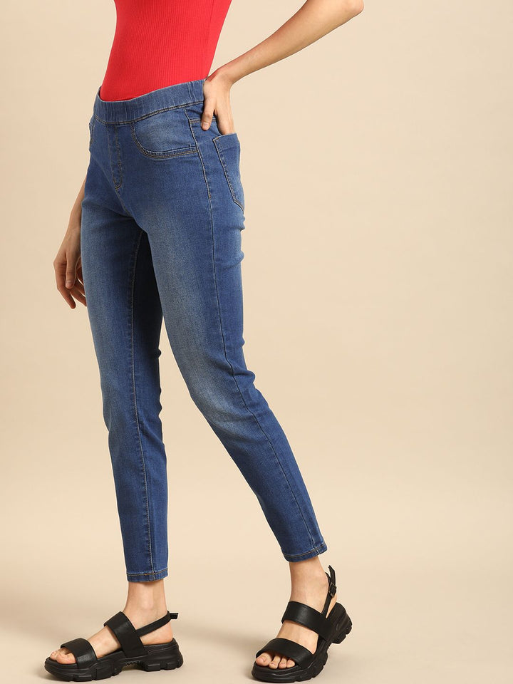 DressBerry Women Blue Super Skinny Fit Jeggings